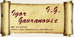 Igor Gavranović vizit kartica